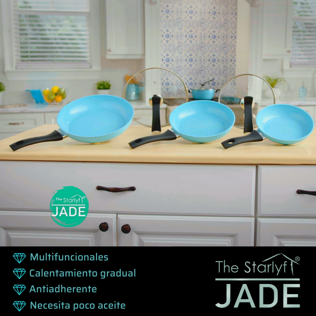Sartén antiadherente con revestimiento de polvo de cerámica de jade
