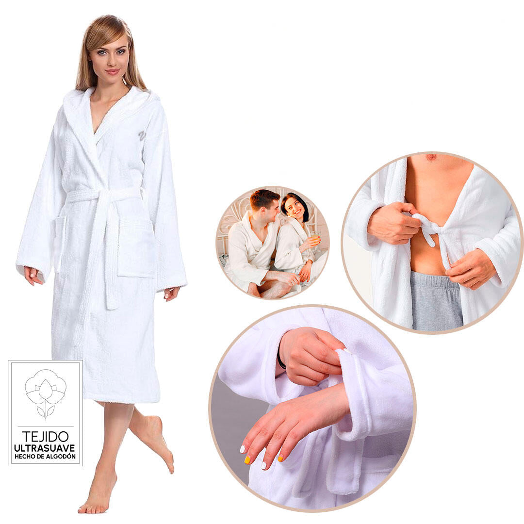 Albornoz femenino extra suave y de alta absorción